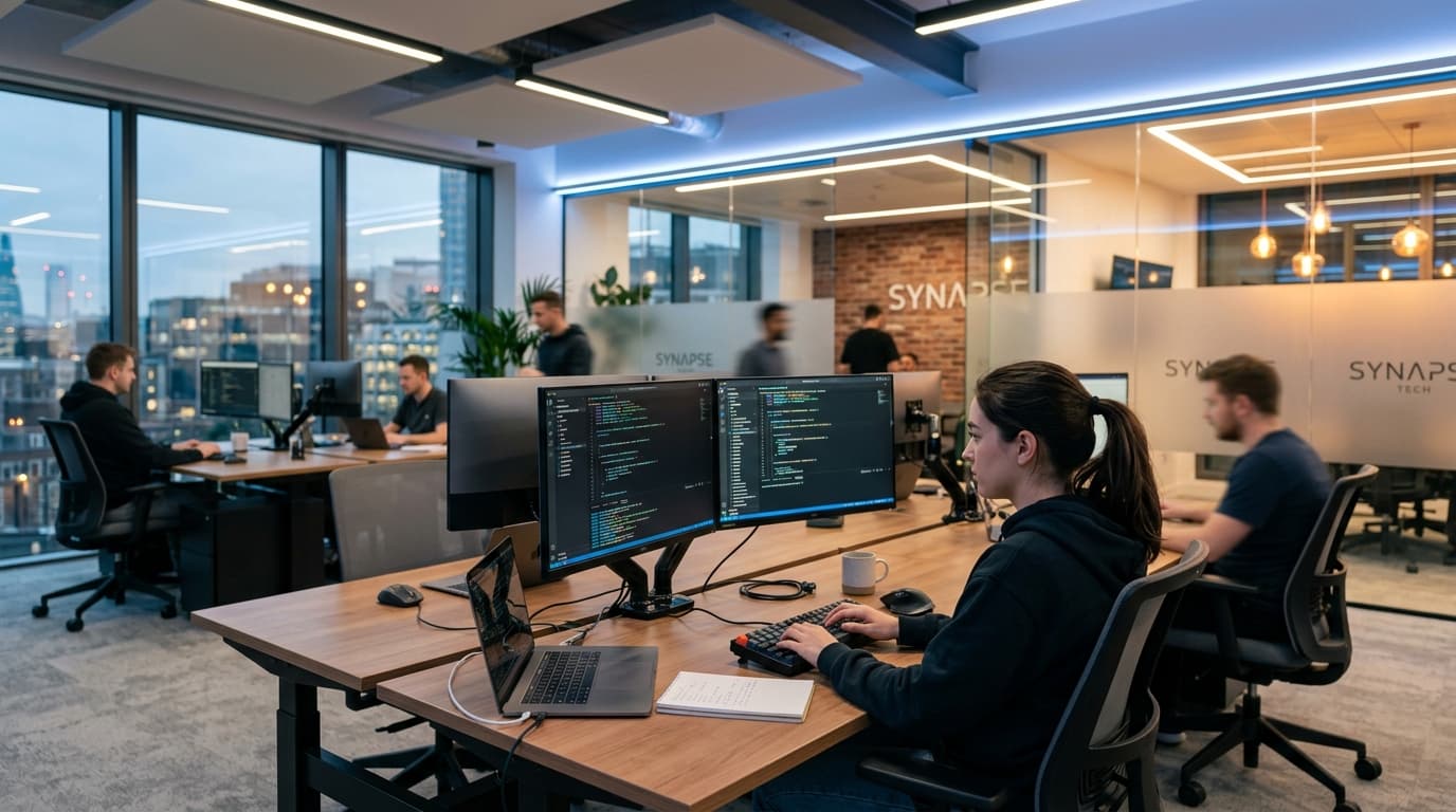 Software Engineering Team Workspace Background